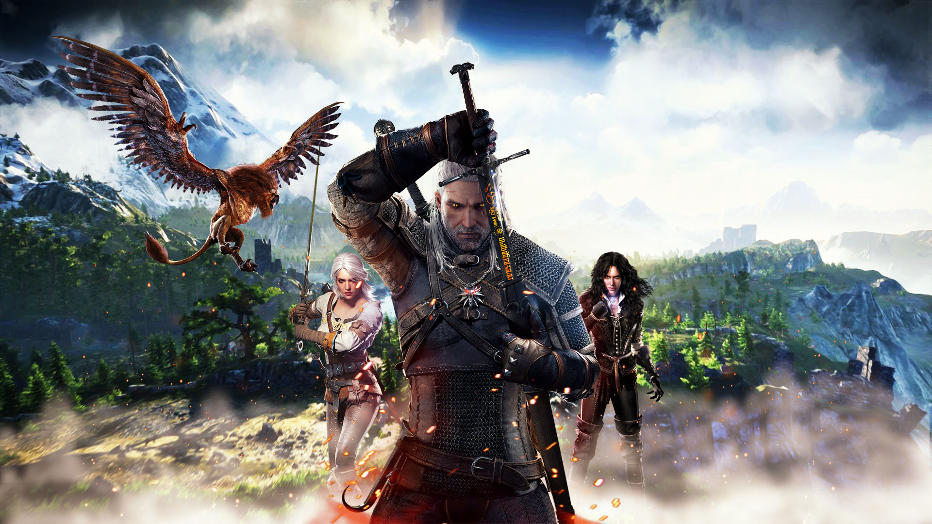 Image of Geralt, Ciri and Yennefer